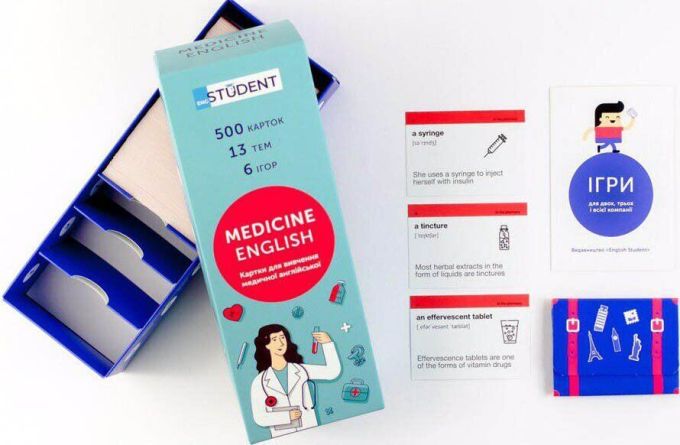 Карточки английских слов ENGLISH STUDENT - MEDICAL ENGLISH