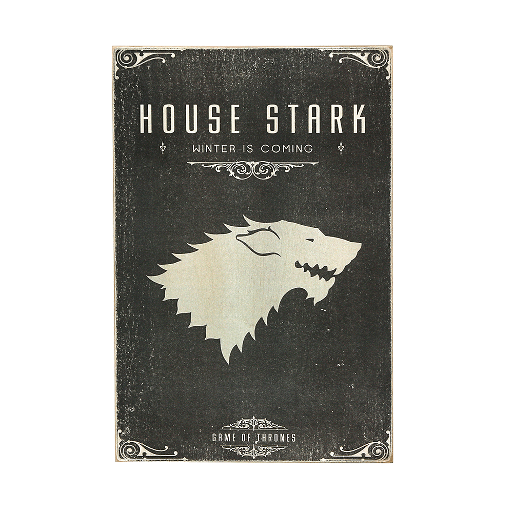 Деревянный постер "Game of Thrones #19 Stark (black)"