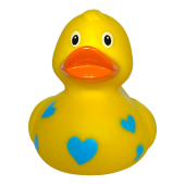 Качка FunnyDucks Жовта у блакитних сердечках